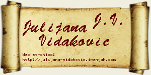 Julijana Vidaković vizit kartica
